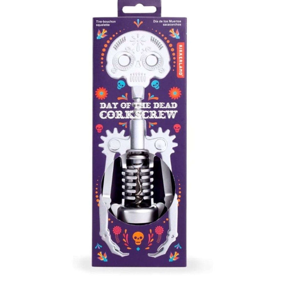 Kikkerland Day of the Dead Corkscrew, Day of Dead, Silver